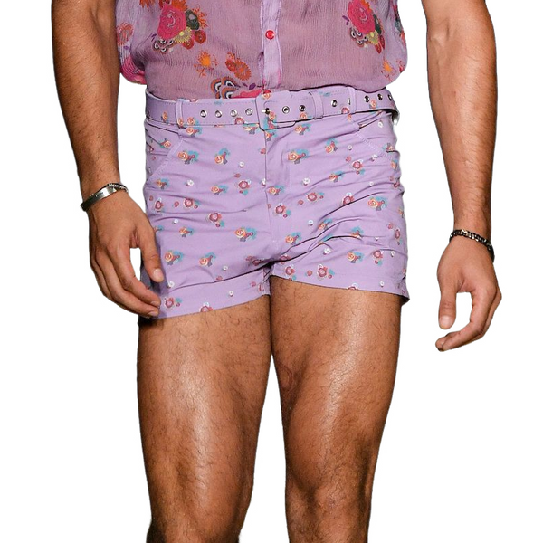 Men's Floral Print Straight Casual Shorts
