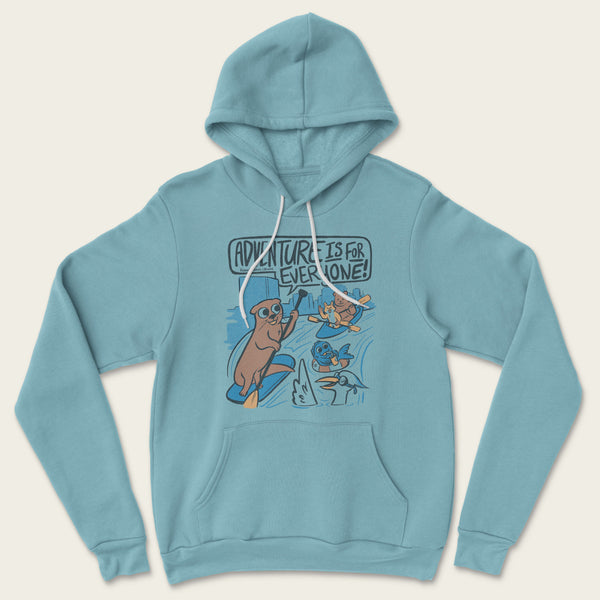 River Crew Hoodie - Heather Blue Lagoon