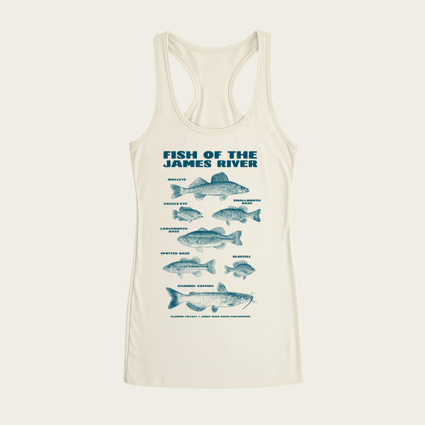 Fish Of The James Ladies Racerback Tank - Natural