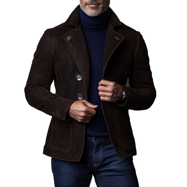 Men's Vintage Suede Single Breasted Blazer