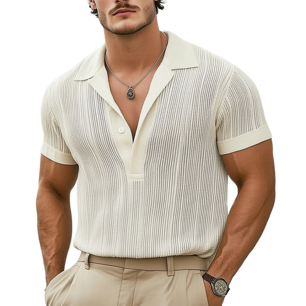 Men's Summer Classic Knitted Breathable V Neck T-Shirt