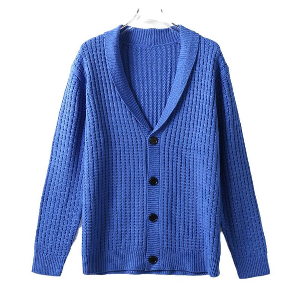 Men's Solid Color Knitted Cardigan Sweater