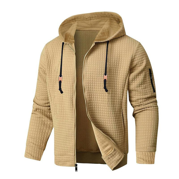 Men's Waffle Sport Hooded Jacket