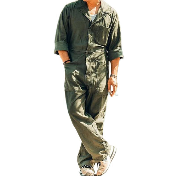 Men's Solid Multi-Pocket Overalls