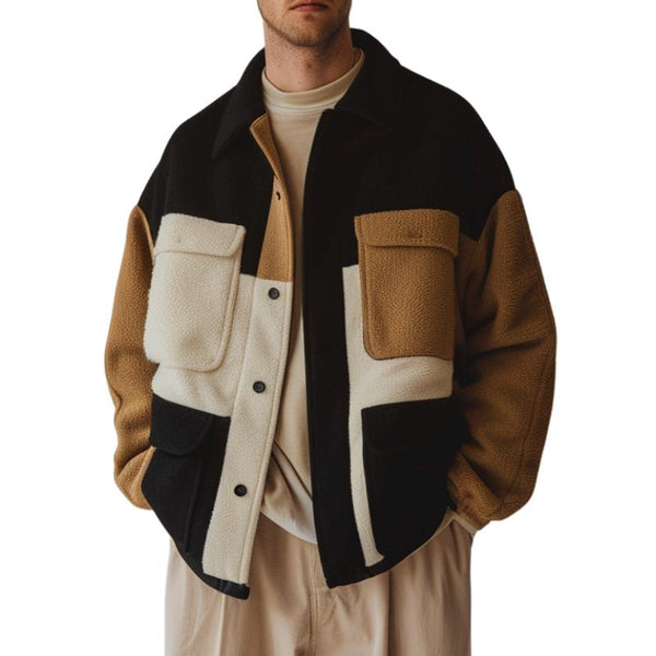 Men's Vintage Casual Stand Collar Polar Fleece Jacket
