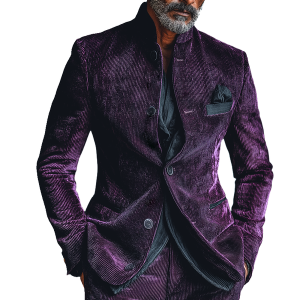 Men's Retro Casual Corduroy Stand Collar Button Jacket